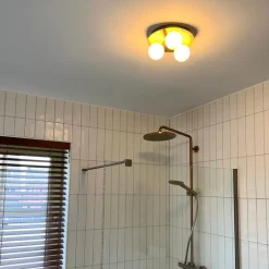 QAZQA Badezimmerlampen|Deckenleuchten Außen*Moderne Badezimmer-Deckenleuchte Messing 3-flammig - Cederic