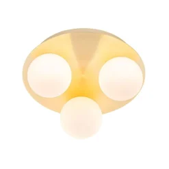 QAZQA Badezimmerlampen|Deckenleuchten Außen*Moderne Badezimmer-Deckenleuchte Messing 3-flammig - Cederic