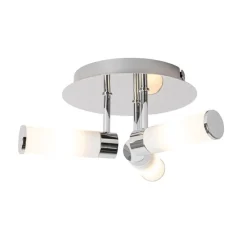 QAZQA Badezimmerlampen|Deckenleuchten Außen*Moderne Badezimmer-Deckenleuchte Chrom 3-flammig IP44 - Bath