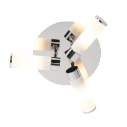 QAZQA Badezimmerlampen|Deckenleuchten Außen*Moderne Badezimmer-Deckenleuchte Chrom 3-flammig IP44 - Bath