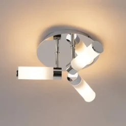 QAZQA Badezimmerlampen|Deckenleuchten Außen*Moderne Badezimmer-Deckenleuchte Chrom 3-flammig IP44 - Bath