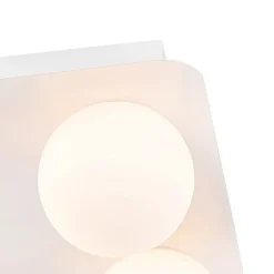 QAZQA Badezimmerlampen|Deckenleuchten Außen*Moderne Badezimmer-Deckenleuchte weiß quadratisch 4-flammig - Cederic