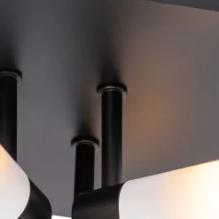 QAZQA Badezimmerlampen|Deckenleuchten Außen*Moderne Badezimmer-Deckenleuchte schwarz 4-flammig IP44 - Bath