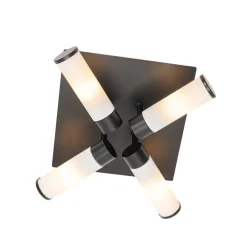 QAZQA Badezimmerlampen|Deckenleuchten Außen*Moderne Badezimmer-Deckenleuchte schwarz 4-flammig IP44 - Bath