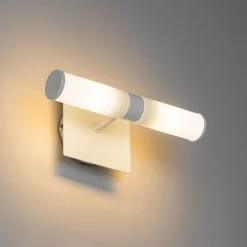 QAZQA Badezimmerlampen|Wandleuchten*Moderne Badezimmer-Wandleuchte weiß IP44 2-flammig - Bath