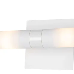 QAZQA Badezimmerlampen|Wandleuchten*Moderne Badezimmer-Wandleuchte weiß IP44 2-flammig - Bath