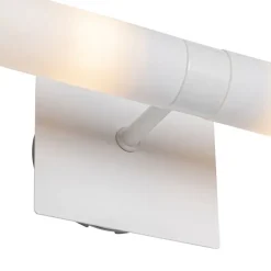 QAZQA Badezimmerlampen|Wandleuchten*Moderne Badezimmer-Wandleuchte weiß IP44 2-flammig - Bath