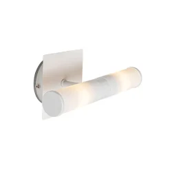 QAZQA Badezimmerlampen|Wandleuchten*Moderne Badezimmer-Wandleuchte weiß IP44 2-flammig - Bath