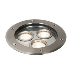 QAZQA Gartenbeleuchtung|Bodenstrahler Außen*Moderne Bodenleuchte Stahl 3-Licht IP65 - Tribus