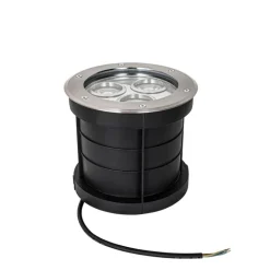 QAZQA Gartenbeleuchtung|Bodenstrahler Außen*Moderne Bodenleuchte Stahl 3-Licht IP65 - Tribus