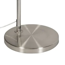 QAZQA Esszimmerlampen|Bogenlampen*Moderne Bogenlampe aus Stahl mit weißem Stoffschirm - Arc Basic