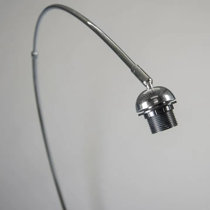 QAZQA Esszimmerlampen|Wohnzimmerlampen*Moderne Bogenlampe chrom verstellbar ohne Schirm