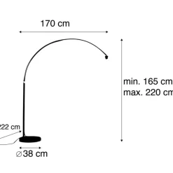 QAZQA Esszimmerlampen|Wohnzimmerlampen*Moderne Bogenlampe chrom verstellbar ohne Schirm