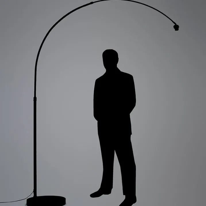 QAZQA Esszimmerlampen|Wohnzimmerlampen*Moderne Bogenlampe chrom verstellbar ohne Schirm