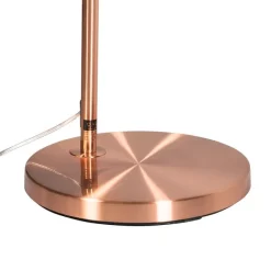 QAZQA Esszimmerlampen|Wohnzimmerlampen*Moderne Bogenlampe Kupfer mit weißem Schirm - Arc Basic