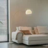QAZQA Schlafzimmerlampen|Esszimmerlampen*Moderne Bogenlampe Messing mit weißem Schirm - Arc Basic