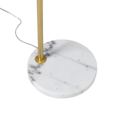 QAZQA Schlafzimmerlampen|Esszimmerlampen*Moderne Bogenlampe Messing mit weißem Schirm - Arc Basic