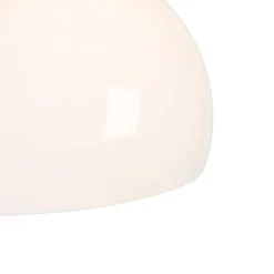 QAZQA Schlafzimmerlampen|Esszimmerlampen*Moderne Bogenlampe Messing mit weißem Schirm - Arc Basic