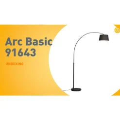 QAZQA Bogenlampen|Stehlampen*Moderne Bogenlampe schwarz mit schwarzem Stoffschirm - Arc Basic