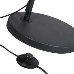 QAZQA Bogenlampen|Stehlampen*Moderne Bogenlampe schwarz mit schwarzem Stoffschirm - Arc Basic