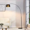 QAZQA Schlafzimmerlampen|Esszimmerlampen*Moderne Bogenlampe schwarz mit gold - Arc Basic