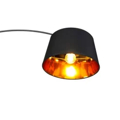 QAZQA Schlafzimmerlampen|Esszimmerlampen*Moderne Bogenlampe schwarz mit gold - Arc Basic