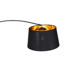 QAZQA Schlafzimmerlampen|Esszimmerlampen*Moderne Bogenlampe schwarz mit gold - Arc Basic