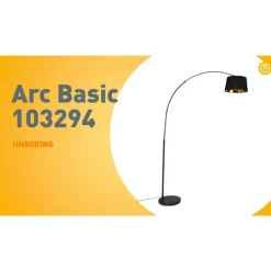 QAZQA Schlafzimmerlampen|Esszimmerlampen*Moderne Bogenlampe schwarz mit gold - Arc Basic
