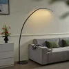 QAZQA Wohnzimmerlampen|Led-Stehlampen*Moderne Bogenlampe schwarz inkl. LED mit Touch-Dimmer - Arlow
