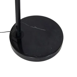 QAZQA Schlafzimmerlampen|Esszimmerlampen*Moderne Bogenlampe schwarz mit Duo-Schirm schwarz mit gold - XXL