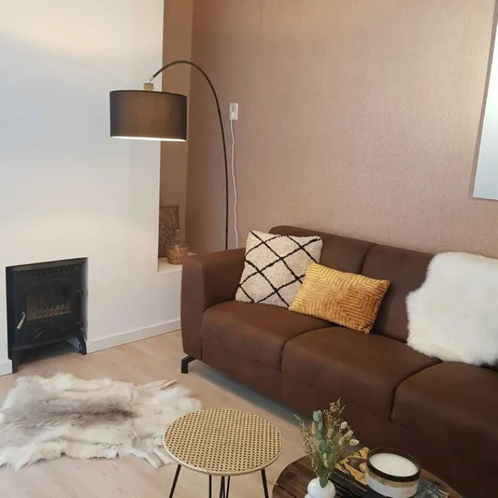 QAZQA Bogenlampen|Stehlampen*Moderne Bogenlampe Schwarz mit Schirm - Vinossa