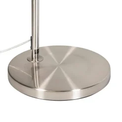 QAZQA Bogenlampen|Stehlampen*Moderne Bogenlampe Stahl mit grauem Stoffschirm - Arc Basic