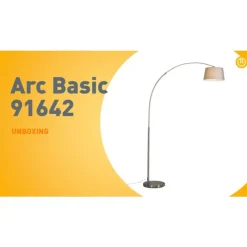 QAZQA Bogenlampen|Stehlampen*Moderne Bogenlampe Stahl mit grauem Stoffschirm - Arc Basic