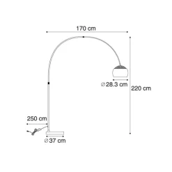 QAZQA Wohnzimmerlampen|Stehlampen*Moderne Bogenlampe Stahl verstellbar - Grande