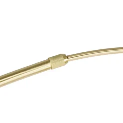 QAZQA Bogenlampen|Stehlampen*Moderne Bogenleuchte Messing mit Marmorfuß und schwarzem Schirm 32,5 cm - XXL