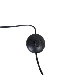 QAZQA Bogenlampen|Stehlampen*Moderne Bogenleuchte Messing mit Marmorfuß und schwarzem Schirm 32,5 cm - XXL