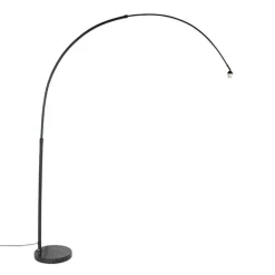 QAZQA Schlafzimmerlampen|Küchenlampen*Moderne Bogenleuchte schwarz mit Marmorsockel - XXL
