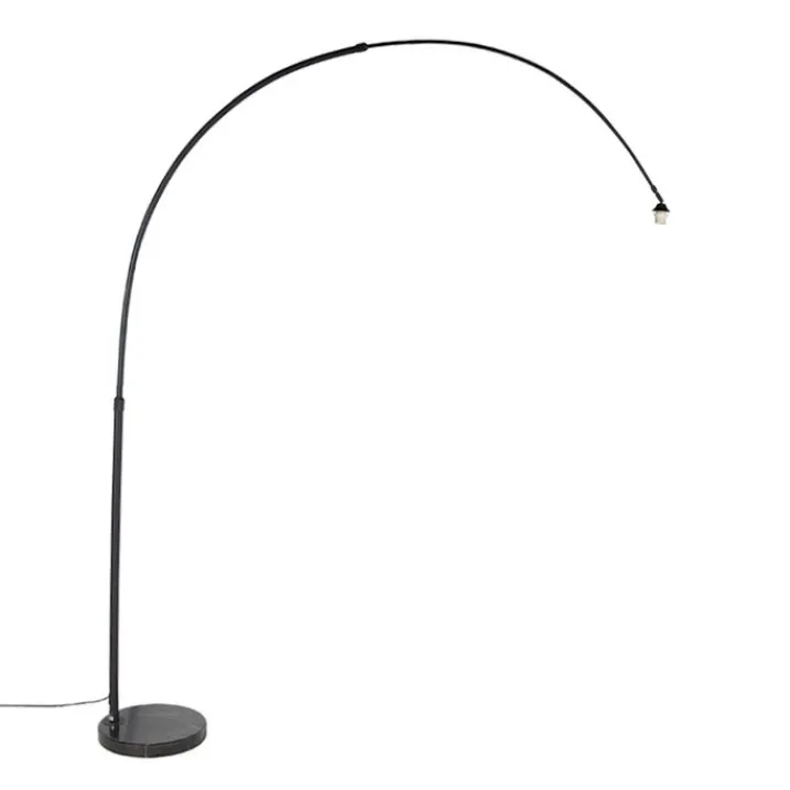 QAZQA Schlafzimmerlampen|Küchenlampen*Moderne Bogenleuchte schwarz mit Marmorsockel - XXL