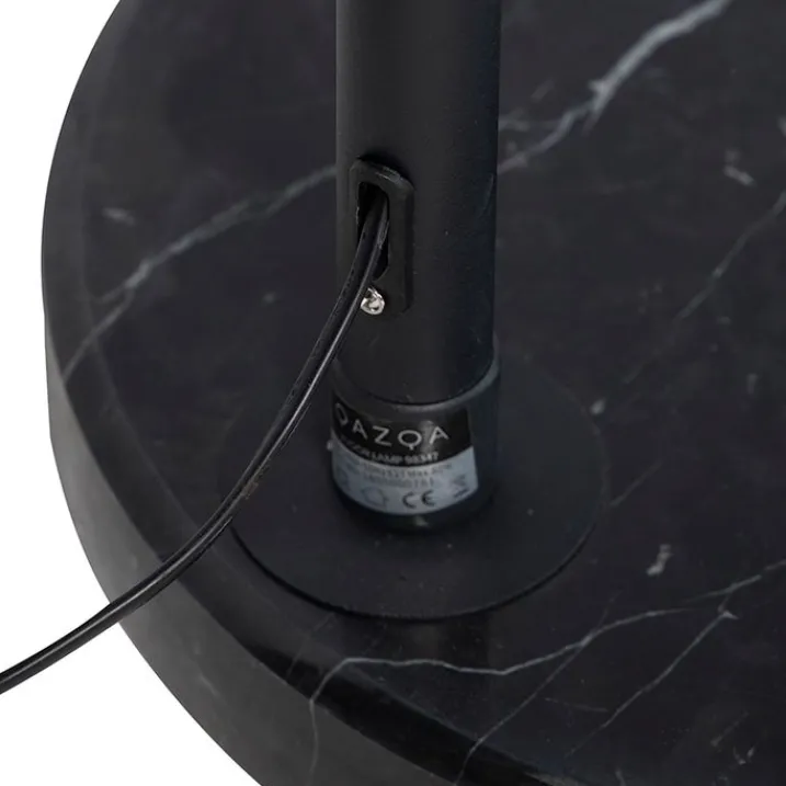 QAZQA Schlafzimmerlampen|Küchenlampen*Moderne Bogenleuchte schwarz mit Marmorsockel - XXL