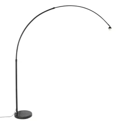 QAZQA Schlafzimmerlampen|Küchenlampen*Moderne Bogenleuchte schwarz mit Marmorsockel - XXL
