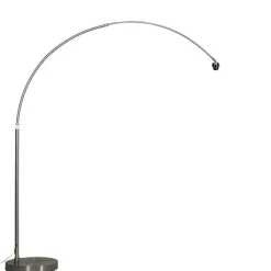 QAZQA Schlafzimmerlampen|Küchenlampen*Moderne Bogenleuchte Stahl XL verstellbar ohne Schirm