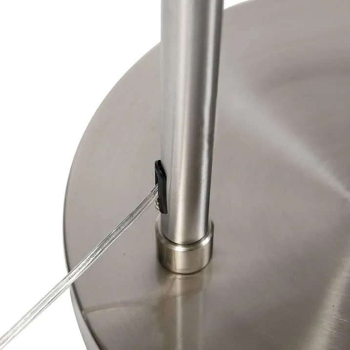 QAZQA Schlafzimmerlampen|Küchenlampen*Moderne Bogenleuchte Stahl XL verstellbar ohne Schirm