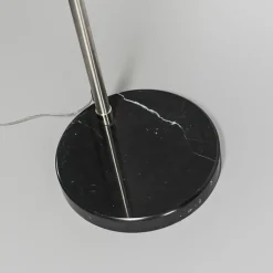 QAZQA Leuchten Ohne Schirm|Bogenlampen*Moderne Bogenleuchte Stahl mit Marmorfuß - XXL