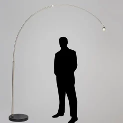 QAZQA Leuchten Ohne Schirm|Bogenlampen*Moderne Bogenleuchte Stahl mit Marmorfuß - XXL