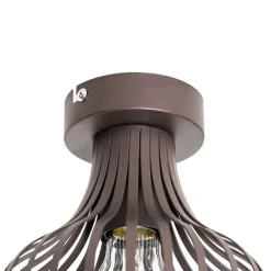 QAZQA Schlafzimmerlampen|Küchenlampen*Moderne Deckenlampe braun 18 cm - Sapphira