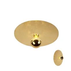 QAZQA Deckenleuchten|Wohnzimmerlampen*Moderne Deckenlampe Gold 40cm - Disque