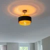 QAZQA Deckenleuchten|Wohnzimmerlampen*Moderne Deckenlampe Schwarz mit Gold - Elif