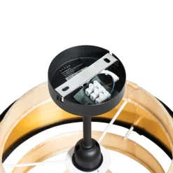 QAZQA Deckenleuchten|Wohnzimmerlampen*Moderne Deckenlampe Schwarz mit Gold - Elif