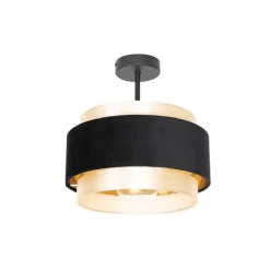 QAZQA Deckenleuchten|Wohnzimmerlampen*Moderne Deckenlampe Schwarz mit Gold - Elif