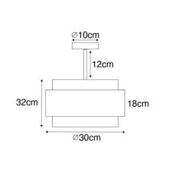 QAZQA Deckenleuchten|Wohnzimmerlampen*Moderne Deckenlampe Schwarz mit Gold - Elif